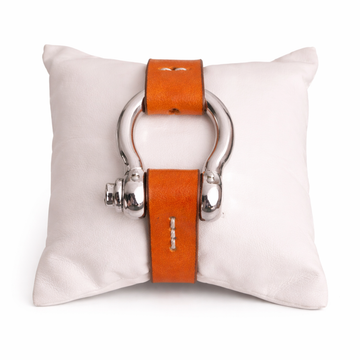 Silver Shackle Leather Bracelet