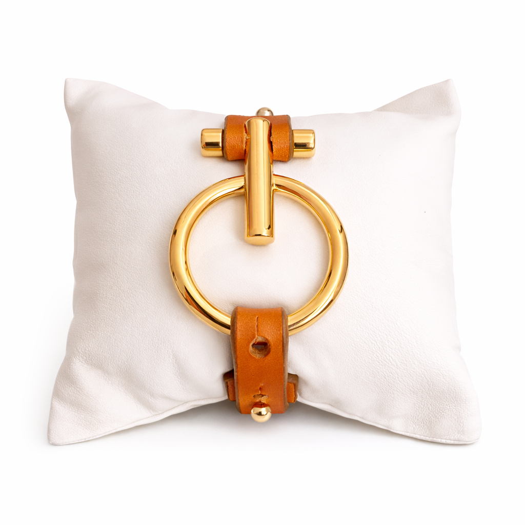 Golden Halo Leather Bracelet