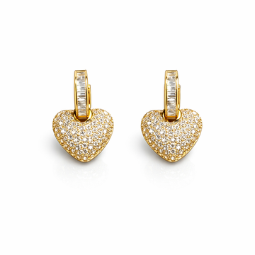 Gold Crystal Pave Hearts