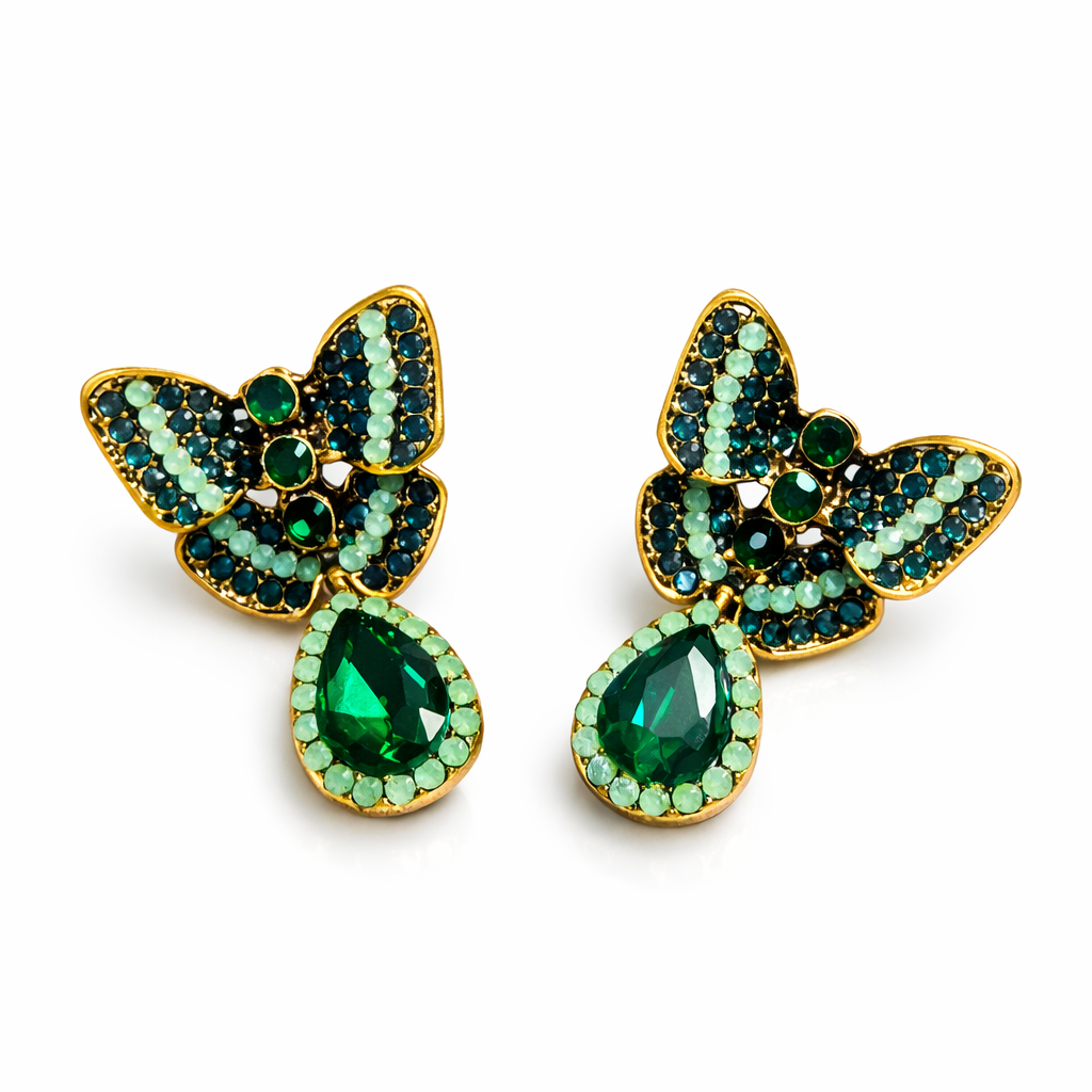 Emerald Crystal Butterfly Drops