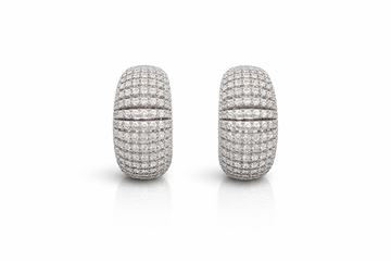 Silver Crystal Pave Huggies