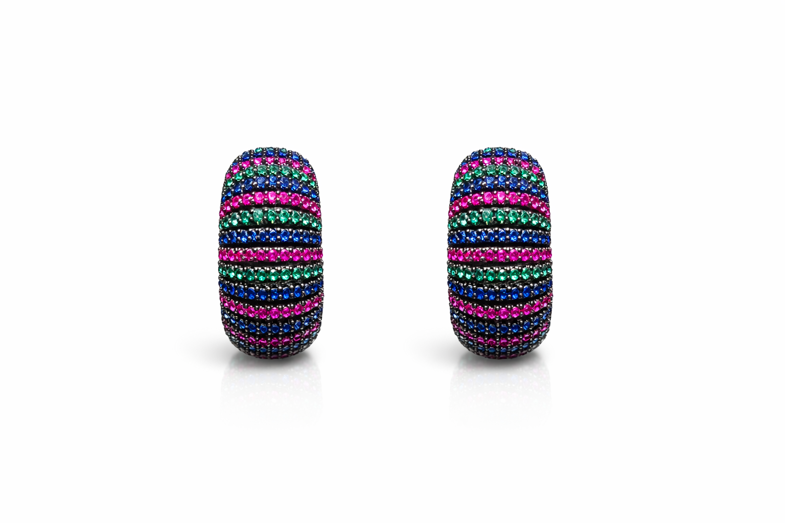 Multicolor Crystal Stripe Hoops