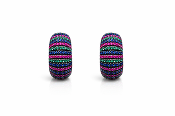 Multicolor Crystal Stripe Hoops
